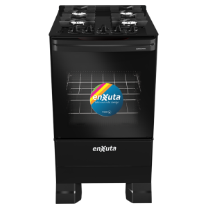 Cocina Supergas 4 Hornallas Negra, Mesada de Vidrio, Hierro Fundido y Termocupla - Brasil