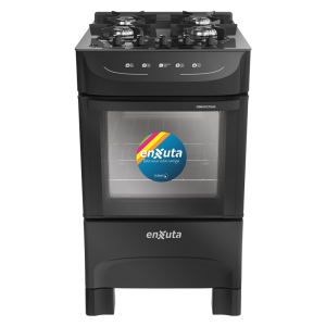 Cocina Supergas 4 Hornallas Negra, Mesada de Vidrio y Termocupla - Brasil