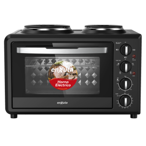 Horno Eléctrico 32 Litros Negro con 2 Discos Eléctricos