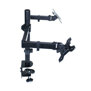 Soporte de Escritorio Doble Brazo con Rotación 360° para Monitor, VESA 100x100, 14 a 27 P