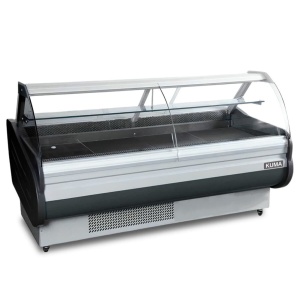 Kuma Vitrina refrigerada vidrio curvo rebatible 1.60mts modelo X3 BSS-1590SG