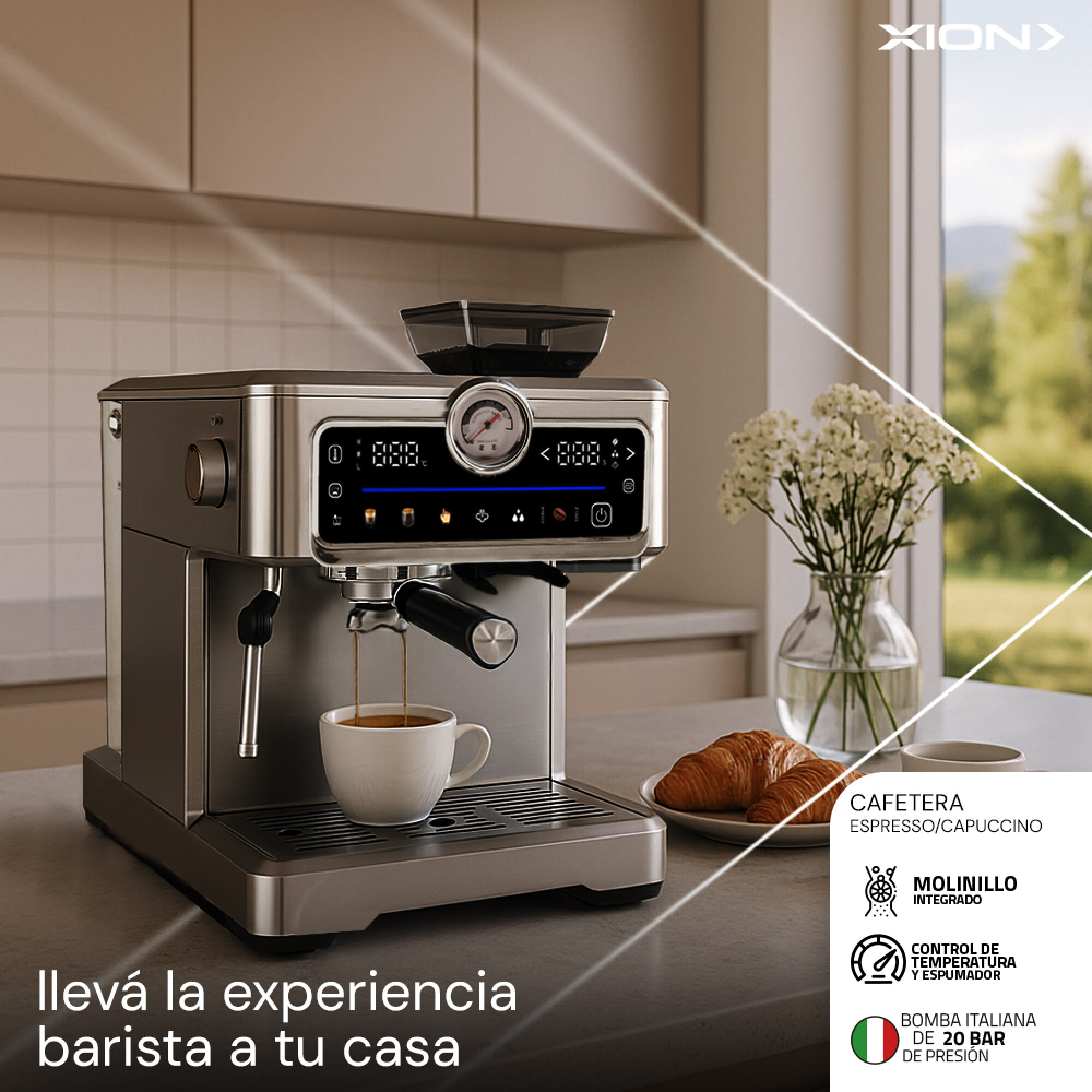 CAFETERA ESPRESSO Y CAPUCCINO BARISTA XION - XION - Imagen 2