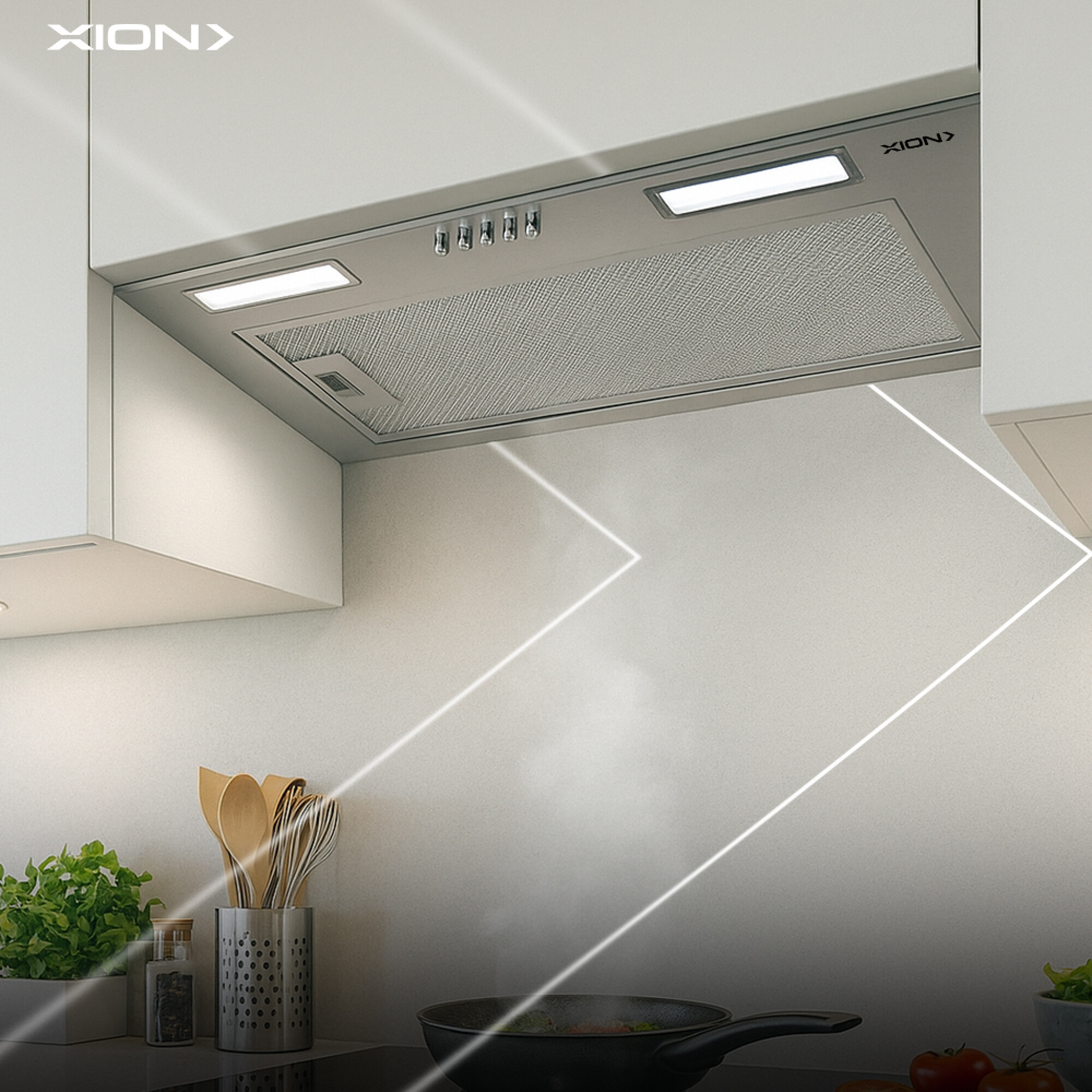 CAMPANA DE ENCASTRE ACERO INOX 60CM - XION - Imagen 2