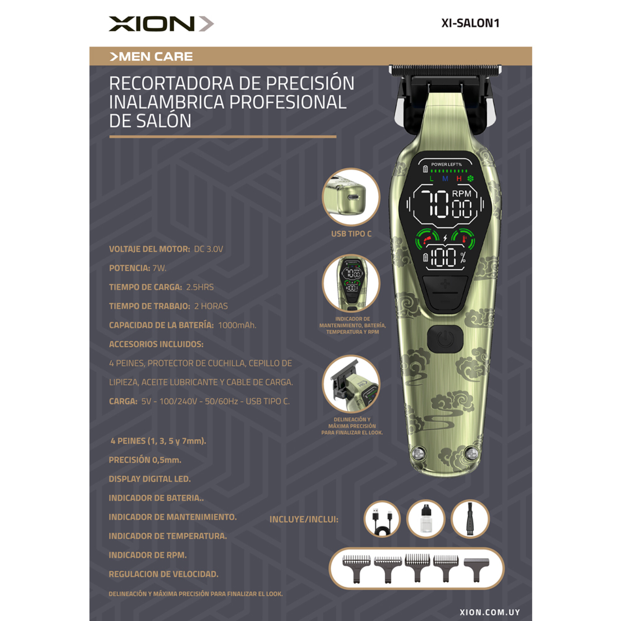 CORTADORA DE PELO PROFESIONAL XI-SALON1 - XION - Imagen 4