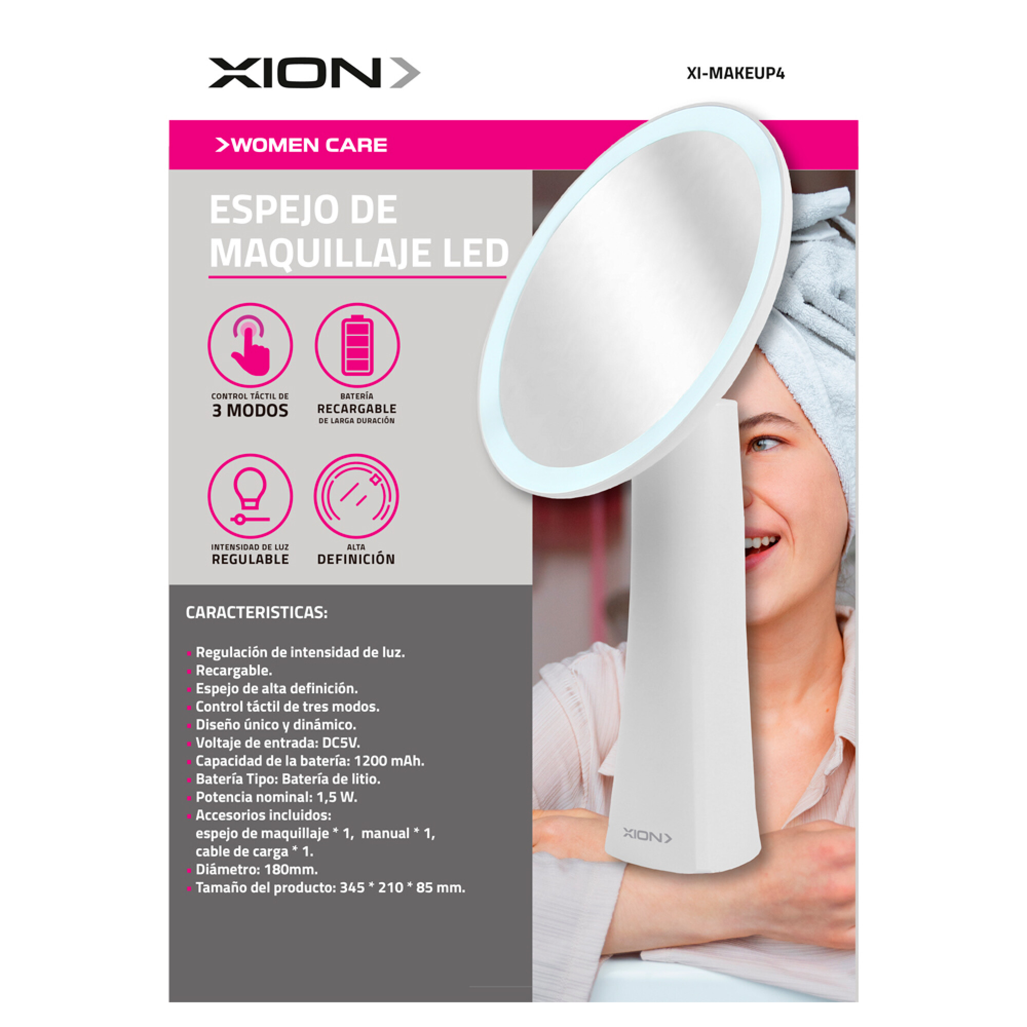 ESPEJO DE MAQUILLAJE LED XION - XION - Imagen 2