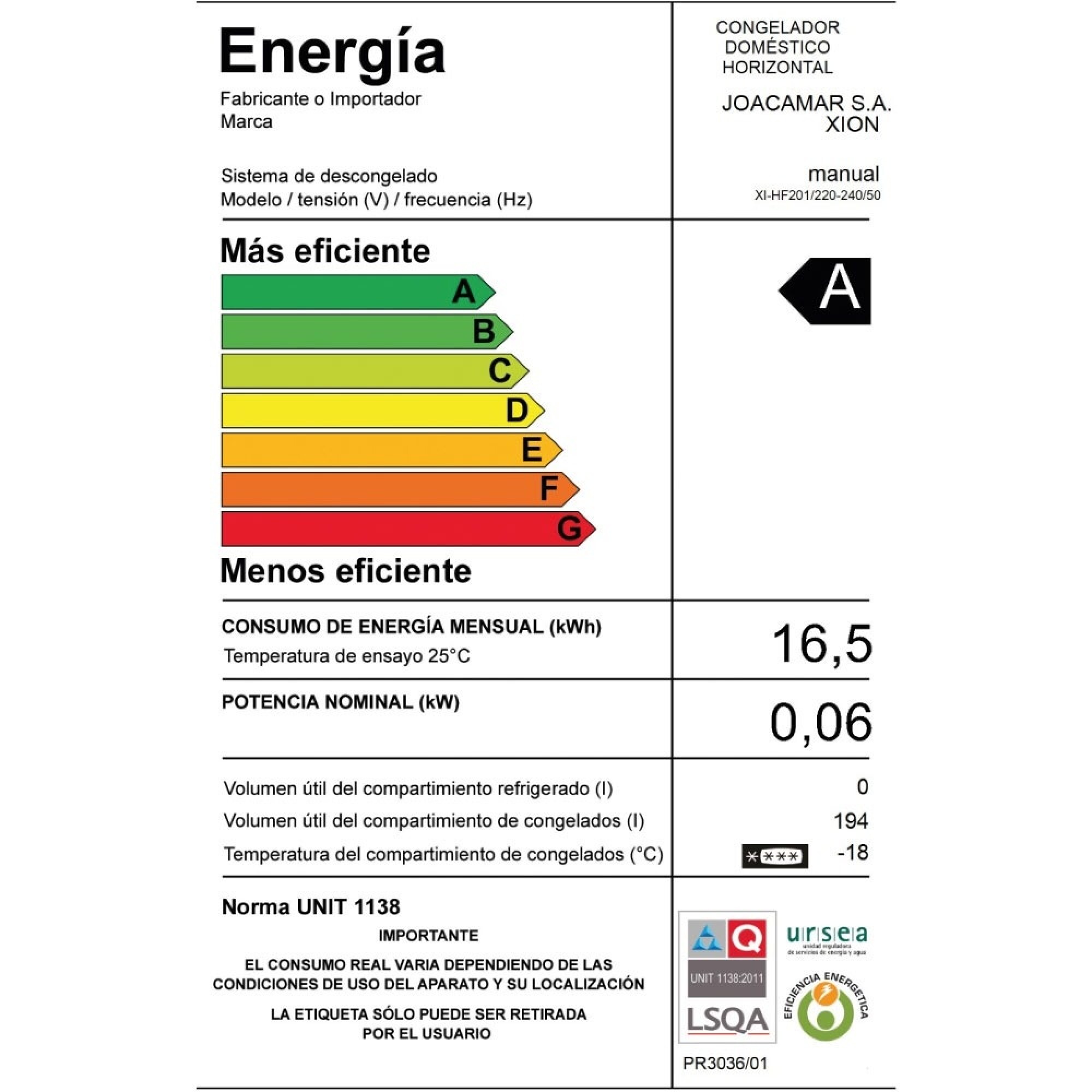 FREEZER HORIZONTAL 200 LITROS XION - XION - Imagen 2