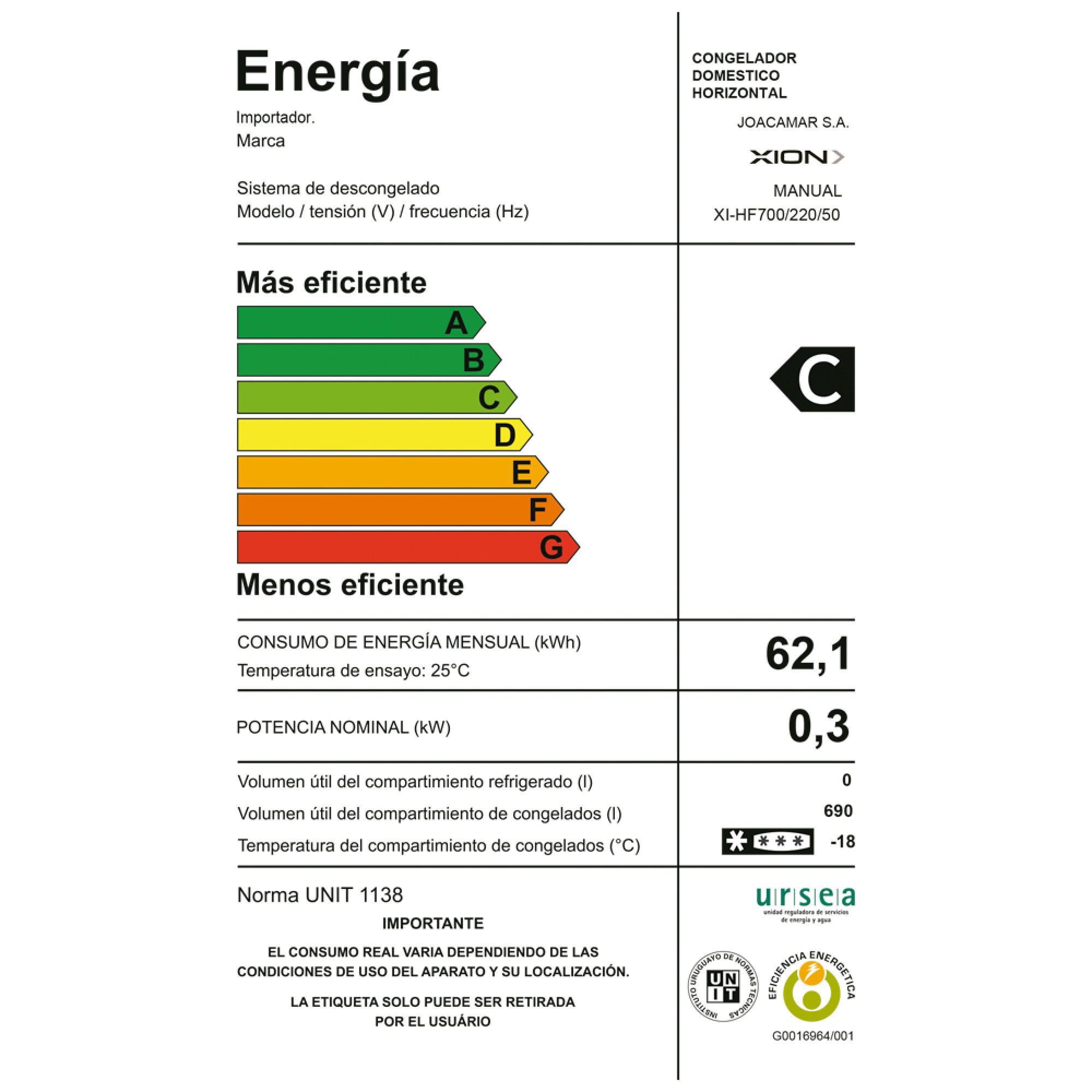 FREEZER HORIZONTAL XION 690 LTS. DOBLE PUERTA - XION - Imagen 2