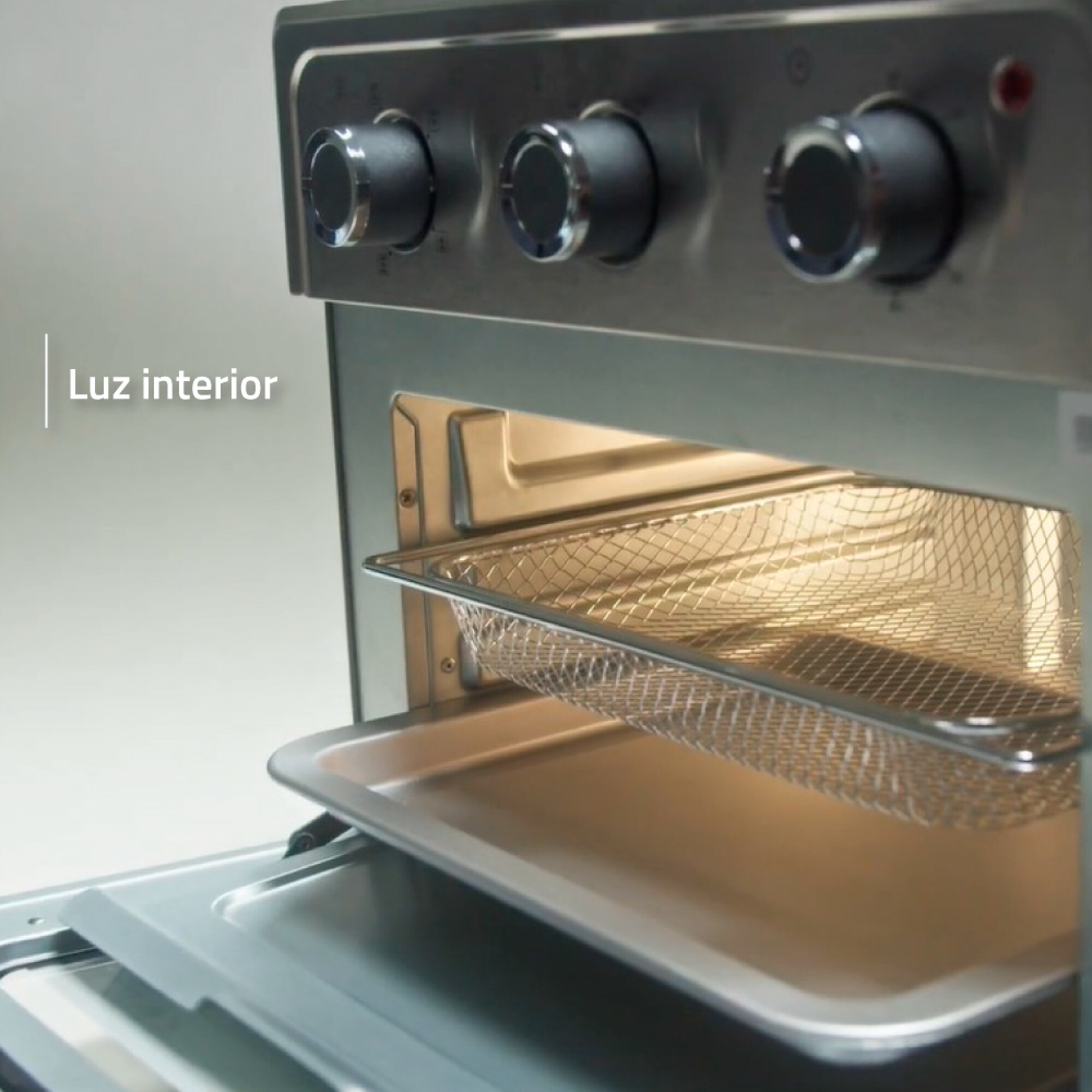 HORNO FREIDORA SIN ACEITE 22 LTS ACERO INOX - XION - Imagen 3