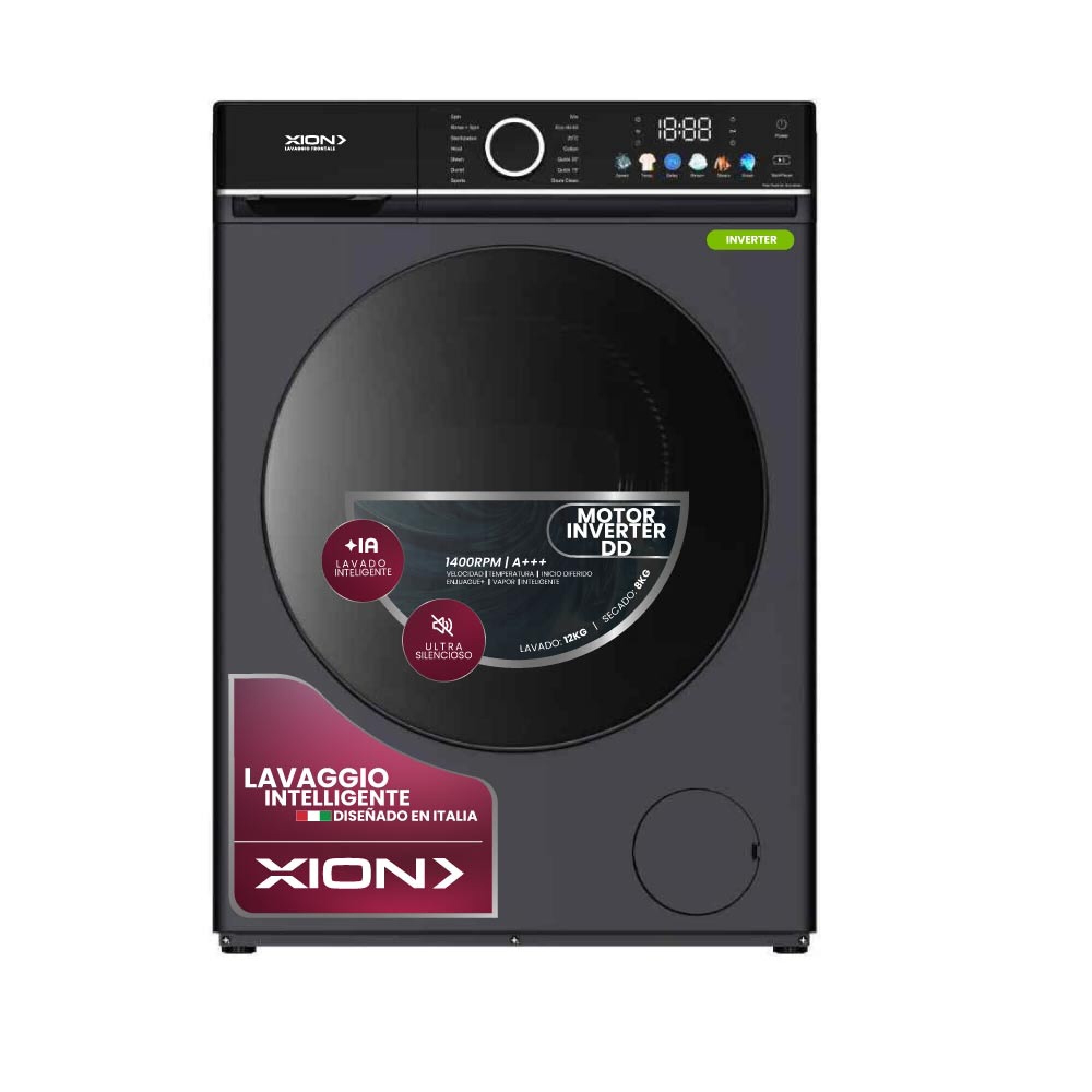 LAVASECARROPA INVERTER 12 KG LAVADO Y 8KG SECADO - XION