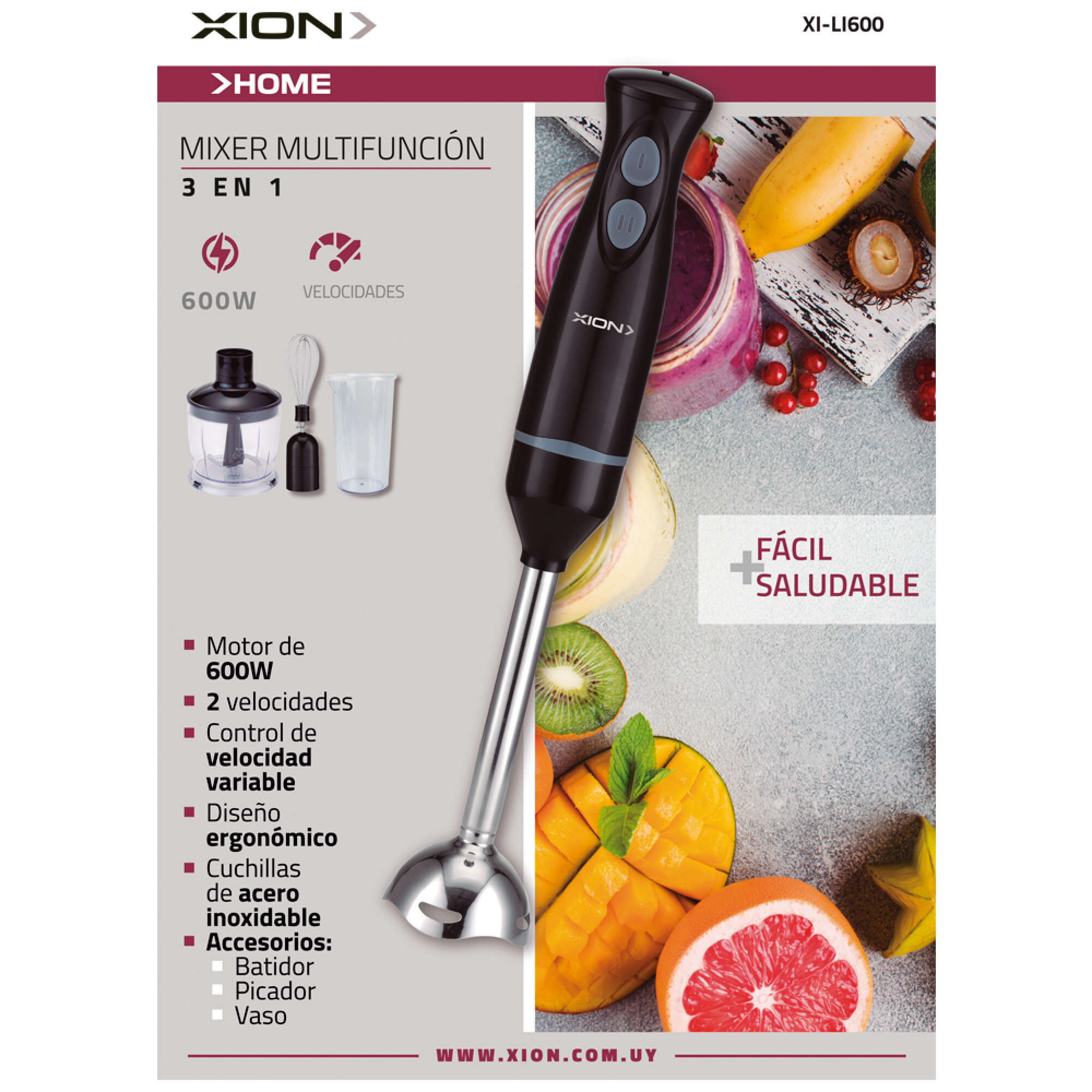 MIXER 3 EN 1 600W - XION - Imagen 2