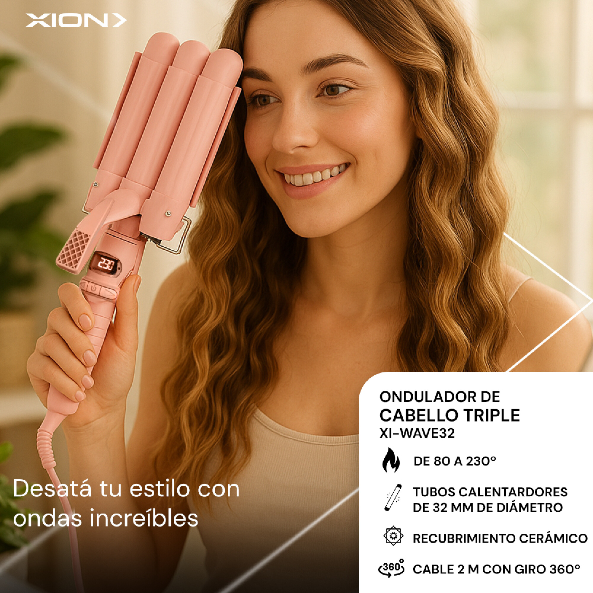 ONDULADOR DE CABELLO TRIPLE - XION - Imagen 4