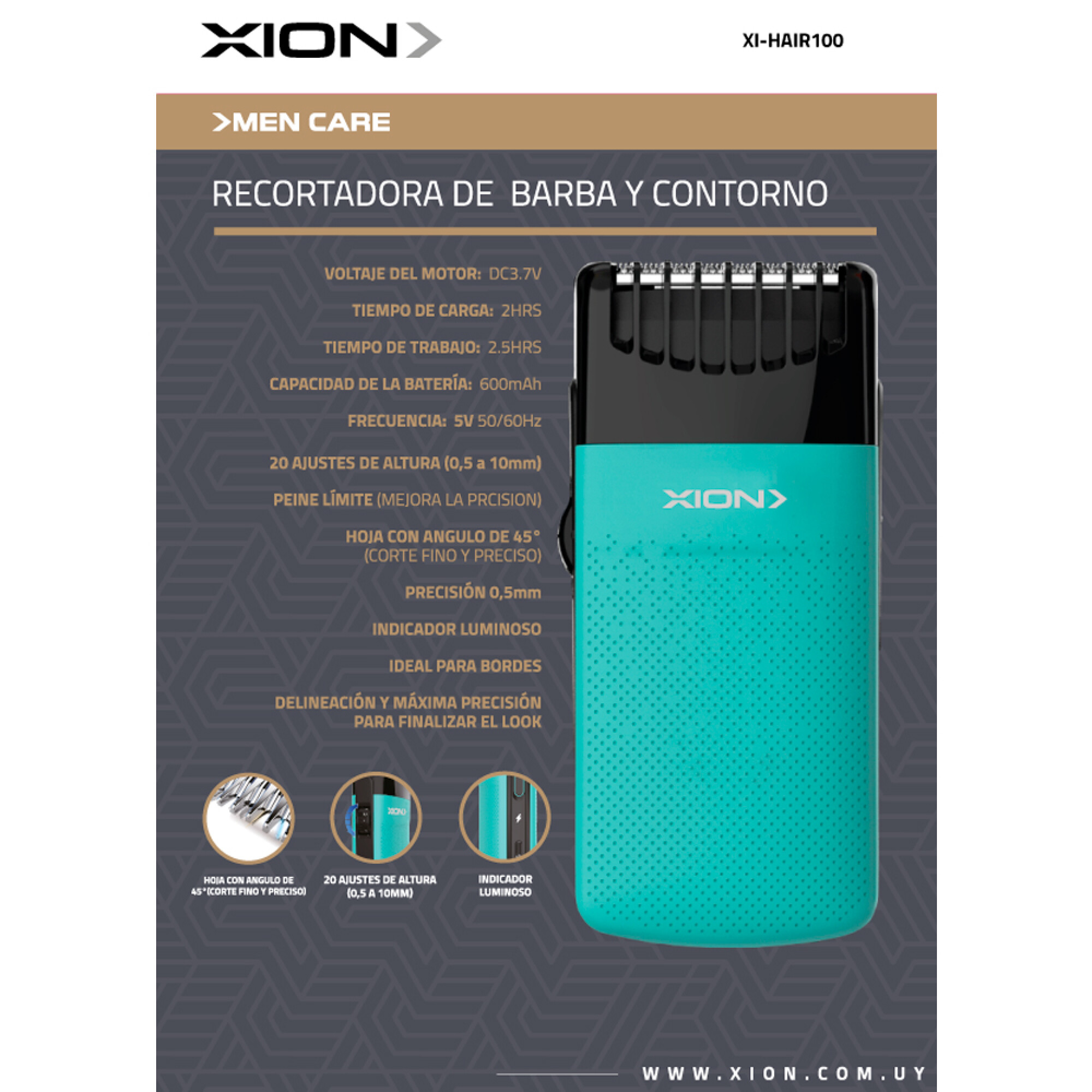 RECORTADORA DE BARBA Y CONTORNO XION - XION - Imagen 2